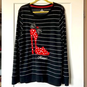 Black & white striped Minnie sweater-Disney